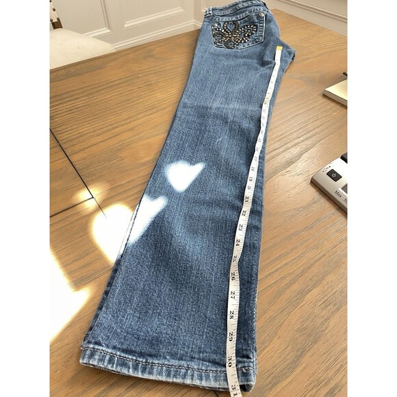 Miss Me Style JP6048T3 Straight Chain Studs Fleet De Lis Blue Jeans Size 30 - Picture 12 of 14